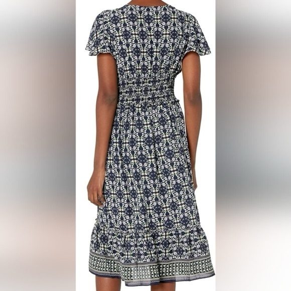 Max Studio Floral Flutter Sleeve Ruffle Midi Dress Size Medium - Picture 2 of 11